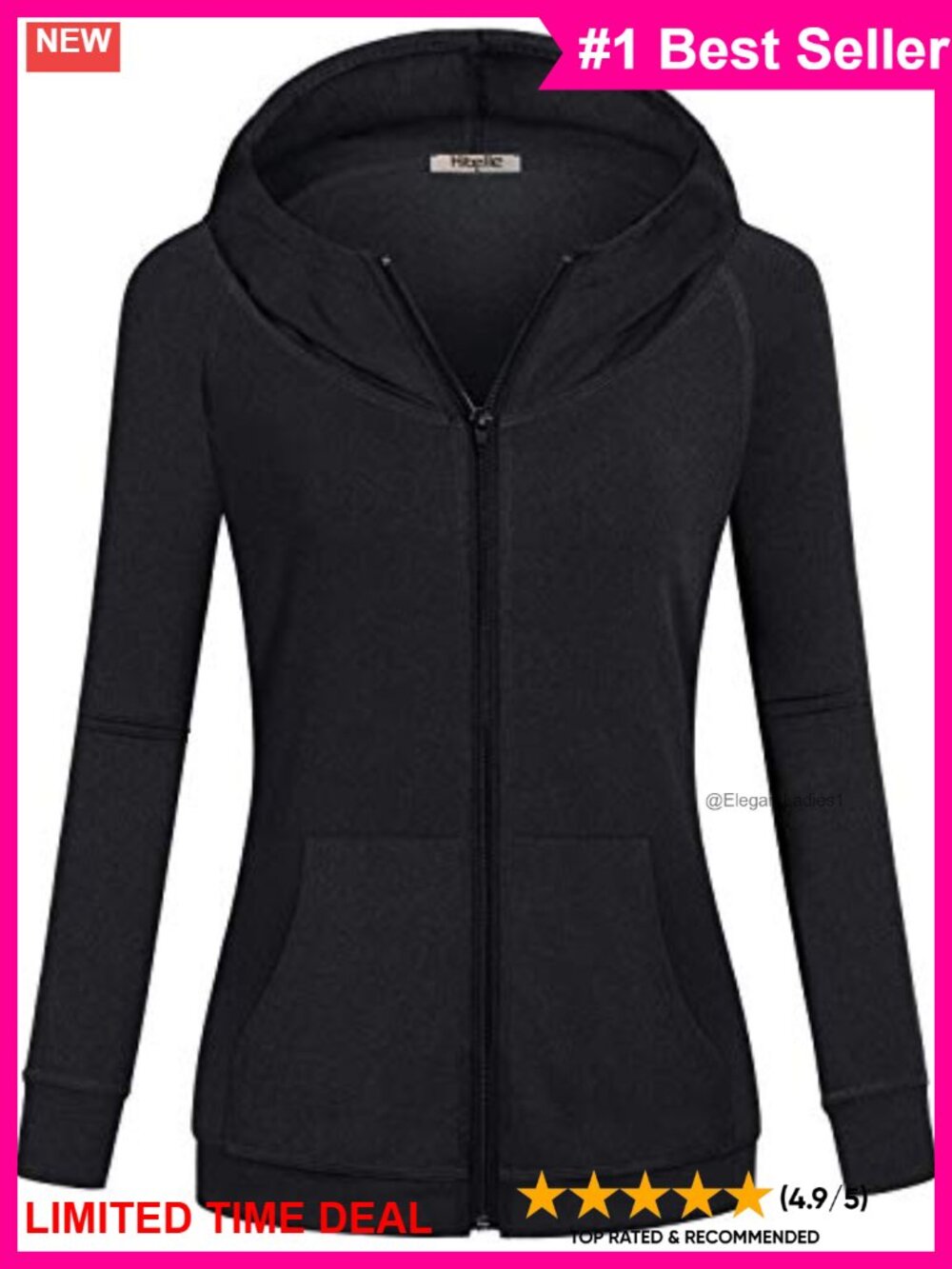 Fleece Lined Full Zip Hoodie Sweatshirt with Pockets